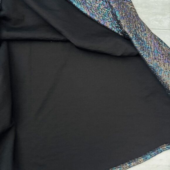 Lularoe Elegant Nicole Dress Rainbow Mermaid Swing Shimmer Iridescent Oil Slick - Picture 6 of 8